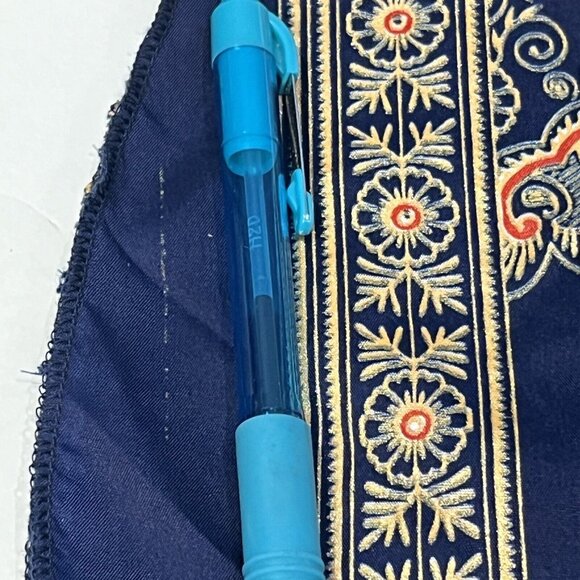 Lapogee India Blue Gold Polyester Dress New With Tags Women Size XL - Picture 6 of 16